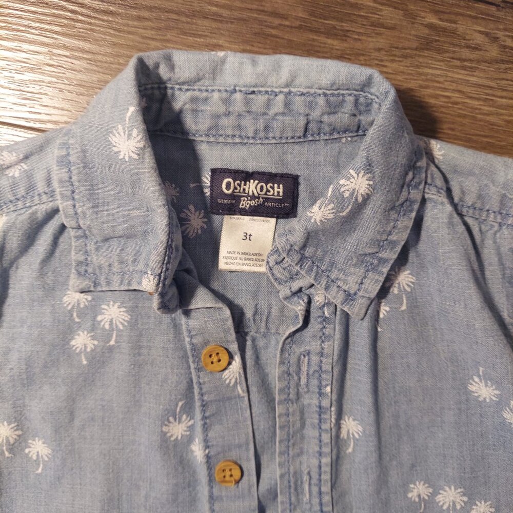 Bundle of 3 Toddler Boy Long and Short-sleeved Button Down Shirts Size 3T-4T - Picture 6 of 12